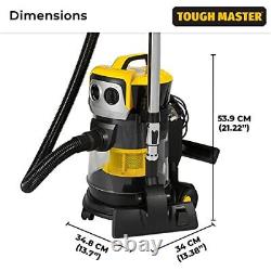 TOUGH MASTER Wet & Dry Industrial Vacuum Cleaner Bagless 15L for Multi-Surfaces