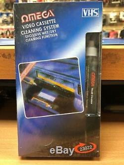VCR Video Cleaner VHS Cassette Recorder Tape Head Cleaner System & Fluid Wet/Dry
