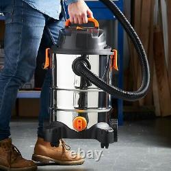 VonHaus Wet and Dry Vacuum Cleaner 1250W 30L Bagless Vac with Blower Function