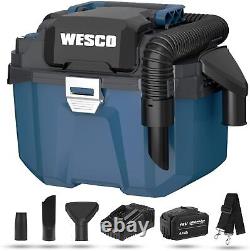WESCO Cordless Compact Wet and Dry Vacuum Cleaner 3.6 kg Small Workshop Vacuum