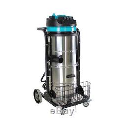 WOO 220V Industrial Vacuum Cleaner Wet Dry 90L VAC Blower Stainless Steel 3000W