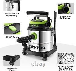 WORKPRO 1200W 20L Wet and Dry Vacuum Cleaner with HEPA, 3-in-1 Blower Function
