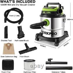 WORKPRO 1200W 20L Wet and Dry Vacuum Cleaner with HEPA, 3-in-1 Blower Function
