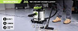 WORKPRO 1200W 20L Wet and Dry Vacuum Cleaner with HEPA, 3-in-1 Blower Function