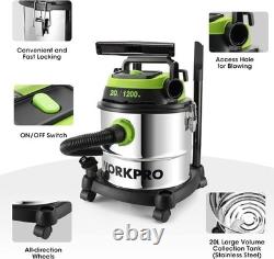 WORKPRO Wet and Dry Vacuum Cleaner 1200W for Cleaning Stainless Steel Tank