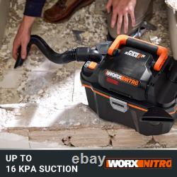 WX031.9 18V (20V MAX) Cordless Compact Wet/Dry Vacuum Cleaner, Black