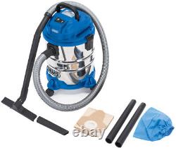 Wet And Dry Vacuum Cleaner With Stainless Steel Tank, 20L, 1250W Draper 20515