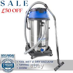 Wet & Dry Vac Vacuum Cleaner 100L- BIGGER THAN 80L Industrial Vac 3000W