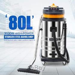 Wet and Dry Vacuum Vac Cleaner Industrial 80L 3000W 220v-240v Stainless St UKGRL