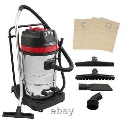 Yavolo Industrial Vacuum Cleaner 80L Wet & Dry 3000W Hoover, Stainless Steel